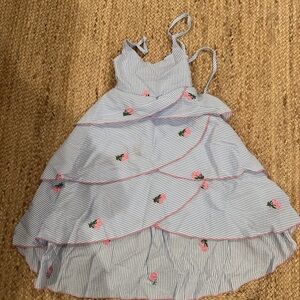 Toddler Embroidered seersucker dress